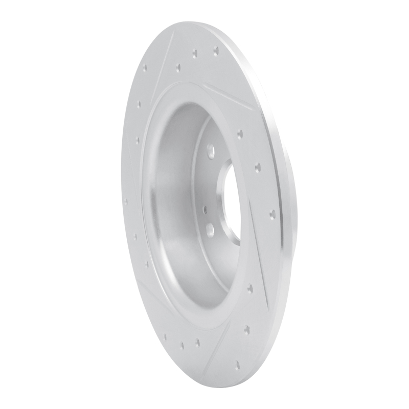 Honda HR-V Brake Rotor (1) - Rear Right - R1 Concepts - Drilled & Slotted - Silver - `16-`25